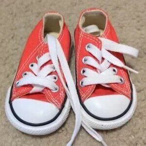 Infant size 2 red converse sneakers